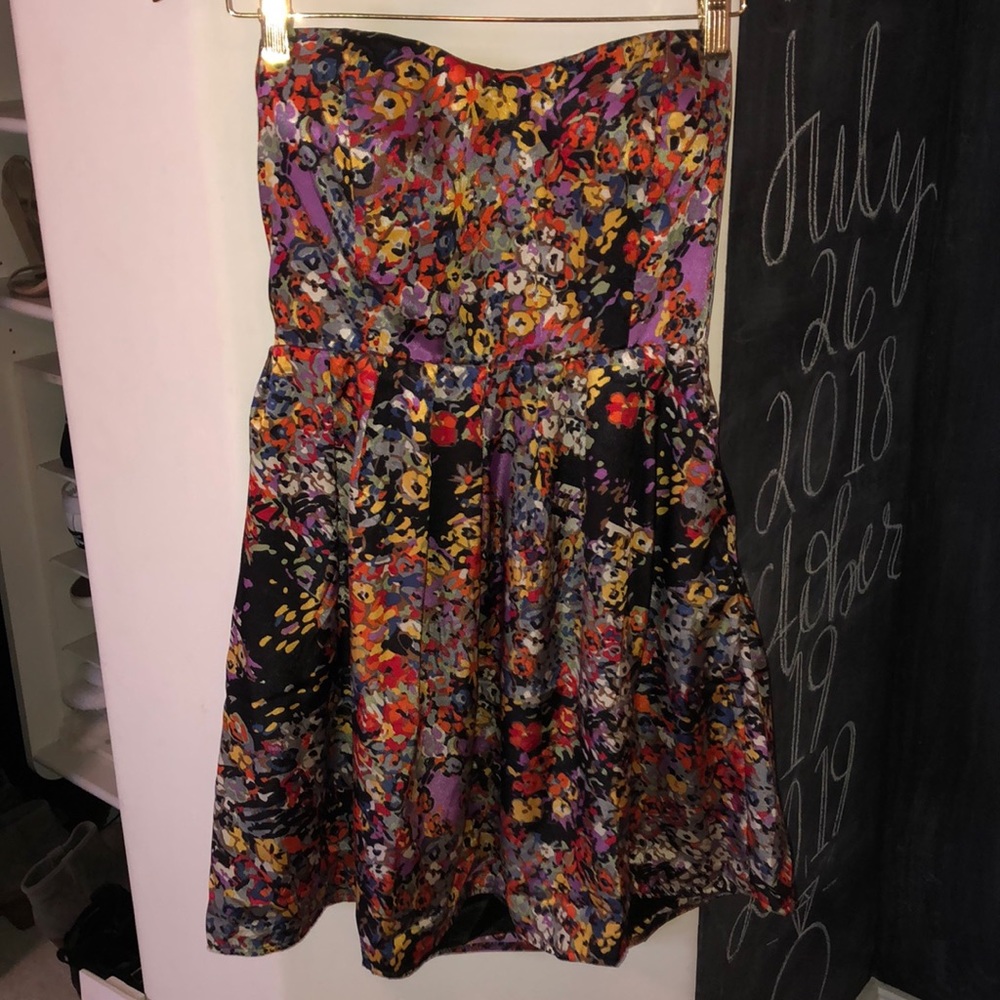 Strapless floral dress